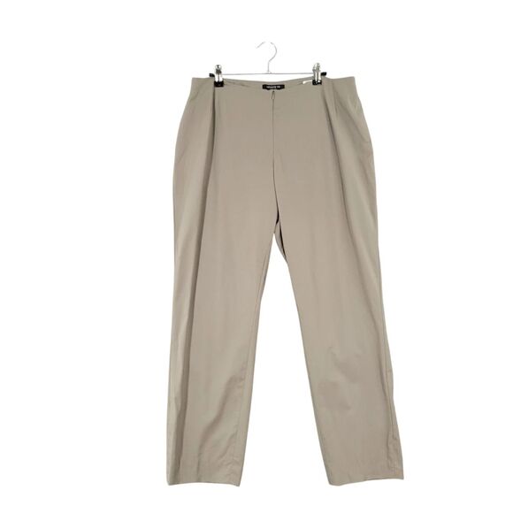 LAFAYETTE 148 Tan Zip Front High Rise Cropped Office Trouser Pants SIZE 18 - Picture 1 of 8